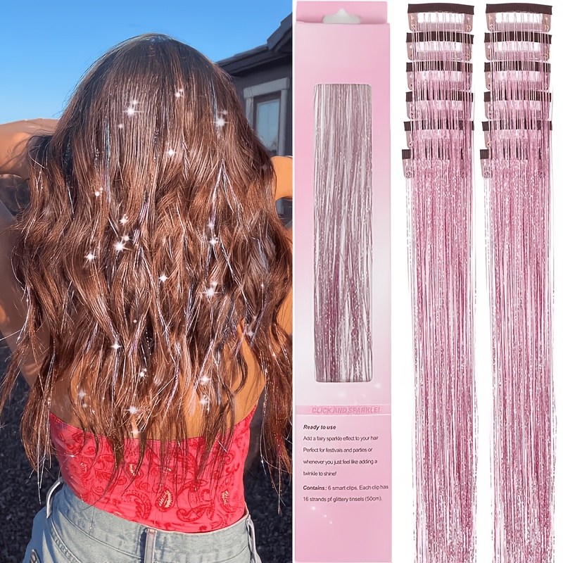 Hair Care Set - Набор из 12 блестящих синтетических накладных